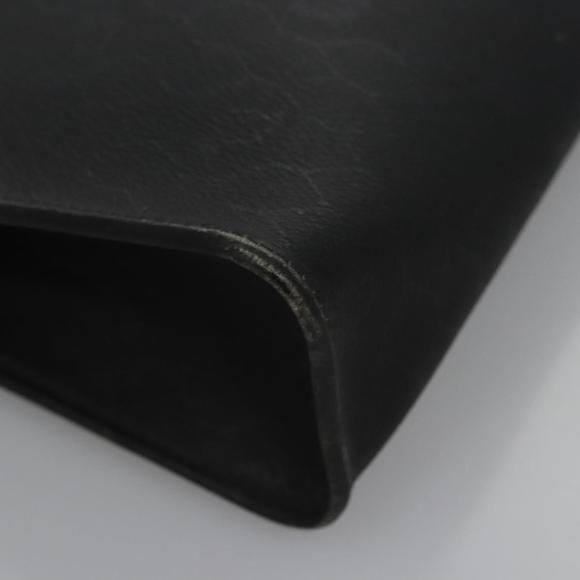 Christian Dior Honeycomb Canvas Clutch Bag PVC Leather Black Gold Auth ti2910